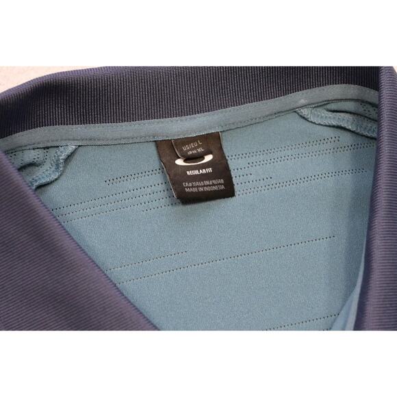Oakley Golf Polo Wicking Regular Fit Striped Athletic Short Sleeve Mens Large - Picture 7 of 8